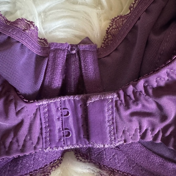 Curve Muse Minimizer unlined underwire bra with lace Size 36C Purple New - Picture 9 of 15